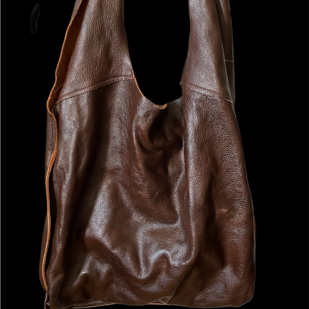 Large Hobo Brown Leather Tote Bag